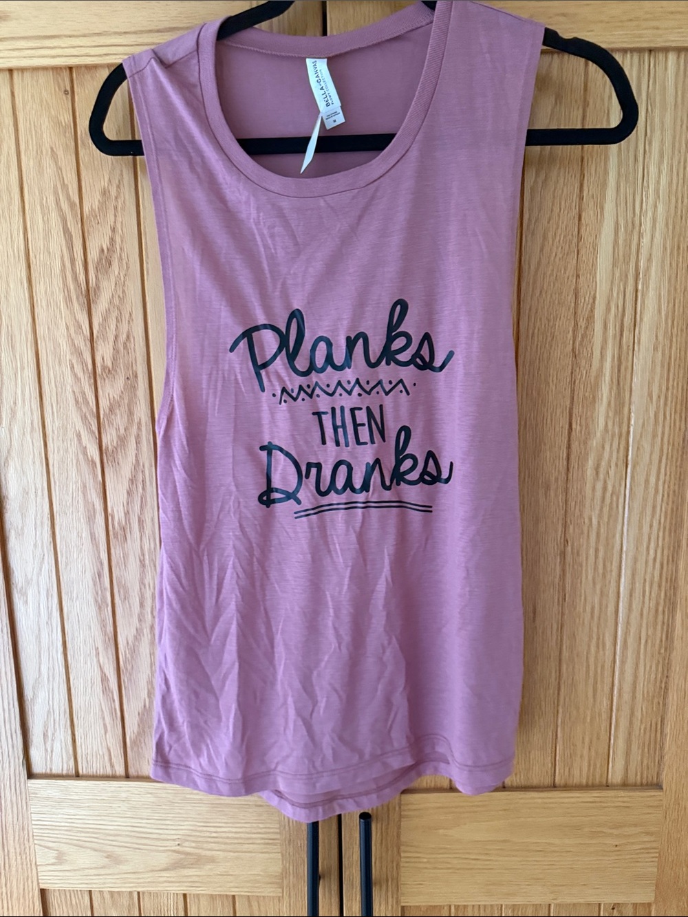 'Planks Then Dranks' Mauve Muscle Tank